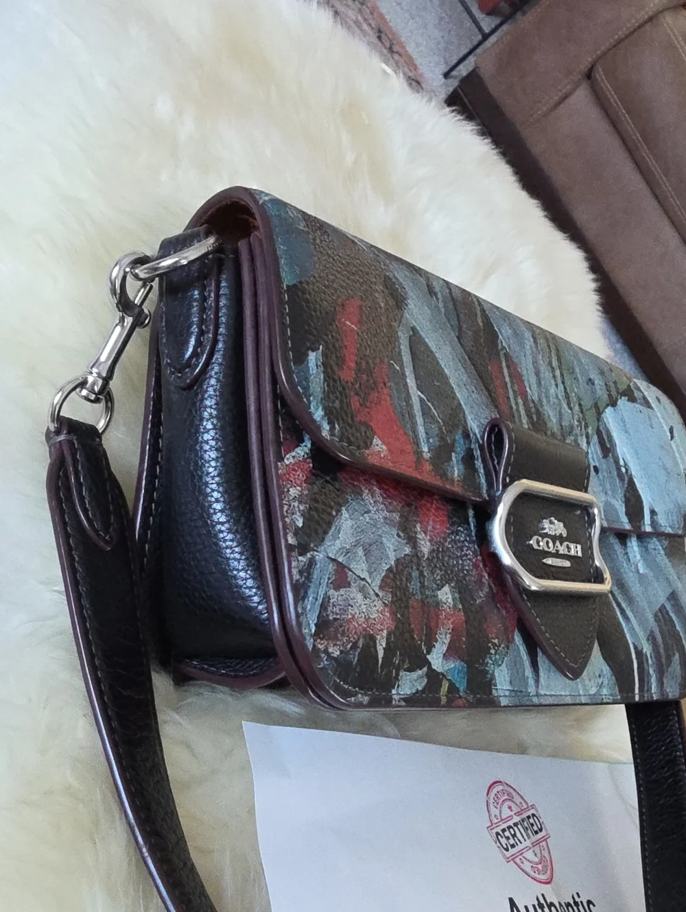 Fantastic Rare Coach X Mint + Serf Morgan Crossbody Bag 🖤🩶❤️🎁